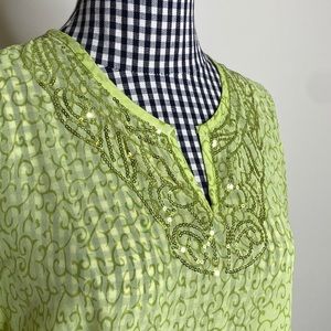 D Swim Lime Swim Cover Up w Sequins